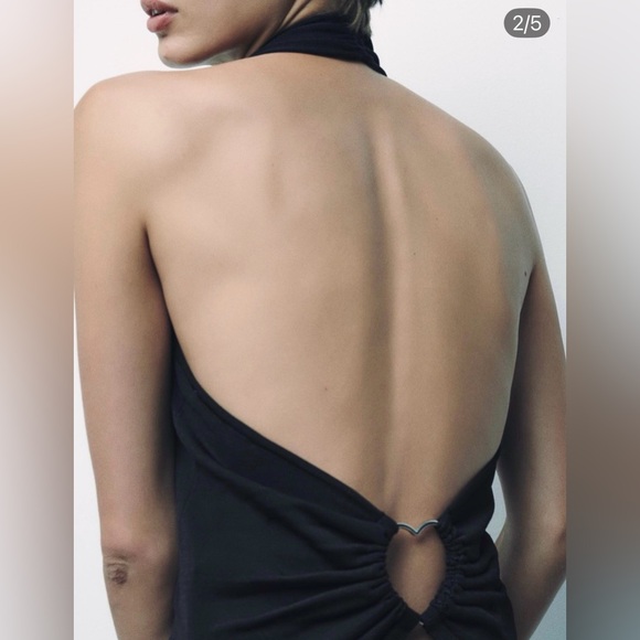 ZARA ~ KNITTED DRESS WITH OPEN BACK AND HEART APPLIQUE - Picture 6 of 13